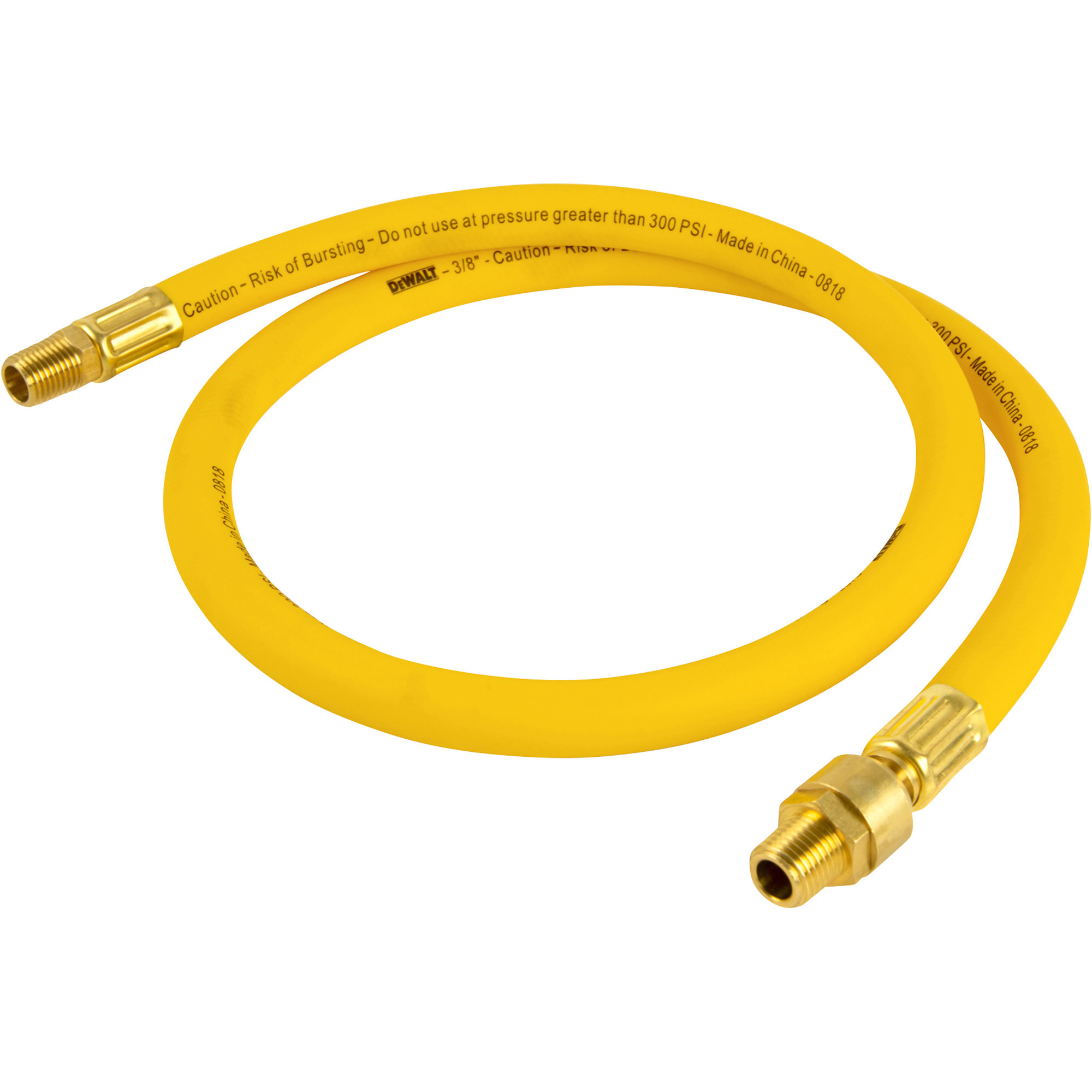 DEWALT Premium Hybrid Whip Hose, 3/8in. x 3ft., 300 PSI, Yellow, Model# DXCM012-0208